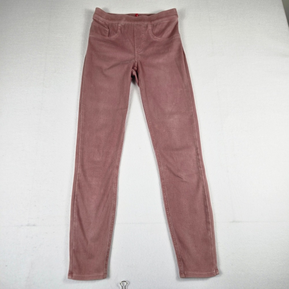 Spanx Jean-ish Leggings Women XS Pink Good Ankle Skinny Pull On Twill (B12)